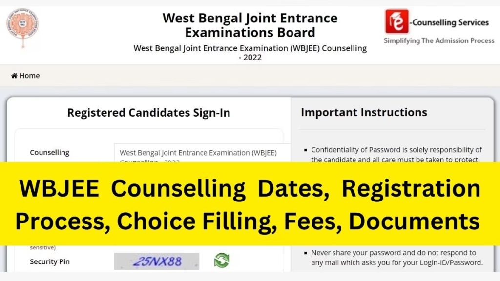 WBJEE Counselling 2024 Date